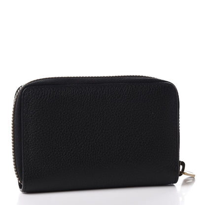 Gucci Calfskin Logo Zip Around Card Case Black 2 of 8