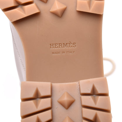 Hermes Calfskin Bridge Ankle Boots 38 Beige Grege 6 of 9
