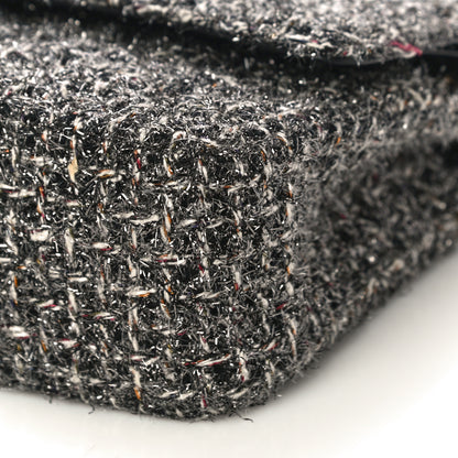 Chanel Metallic Tweed Medium Double Flap Black White 6 of 14