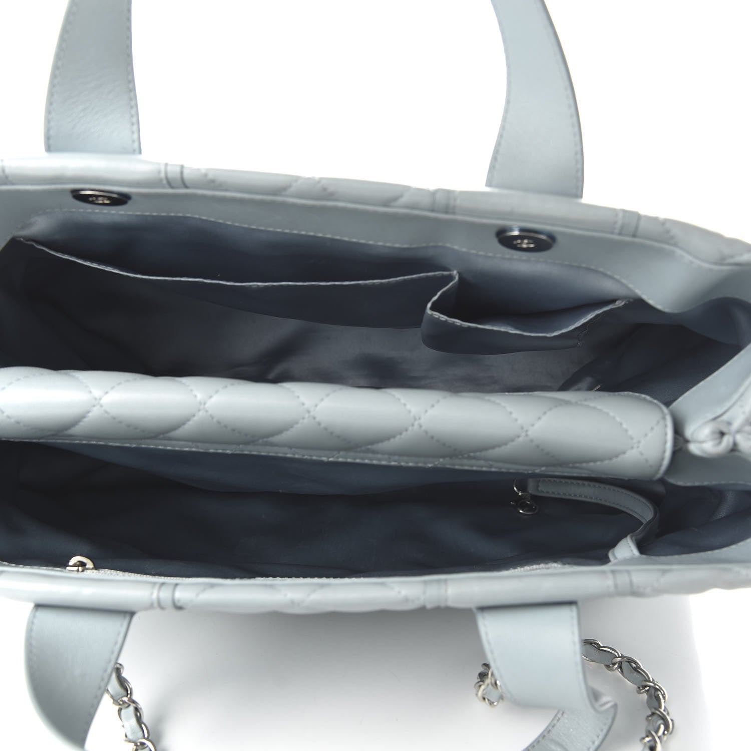 Chanel Lambskin Quilted Daily Shopping Tote Light Blue 6 of 11