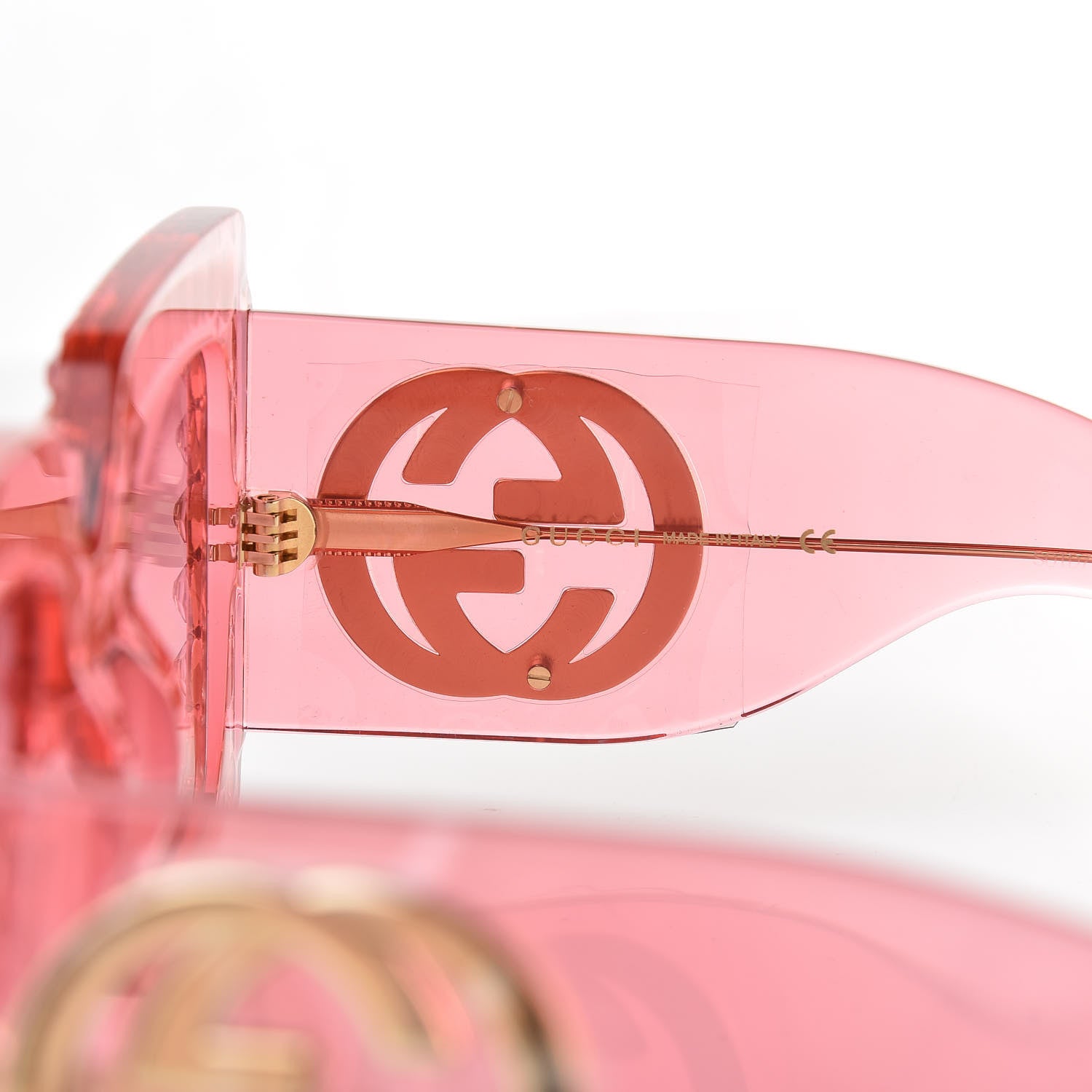 Gucci Acetate Crystal Oversize Sunglasses GG0145S Pink 6 of 7