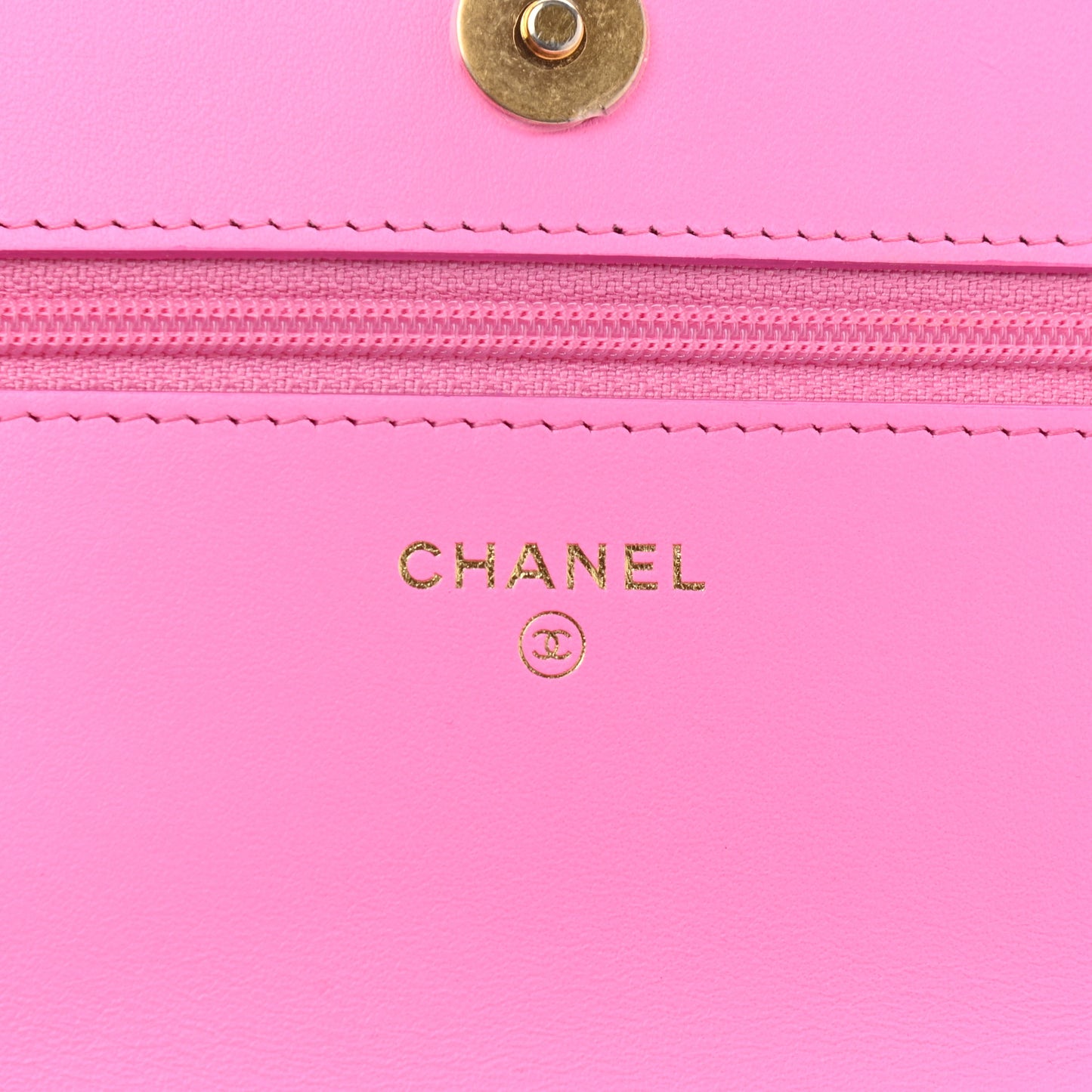 Denim Quilted Chanel 19 Wallet On Chain WOC Neon Pink
