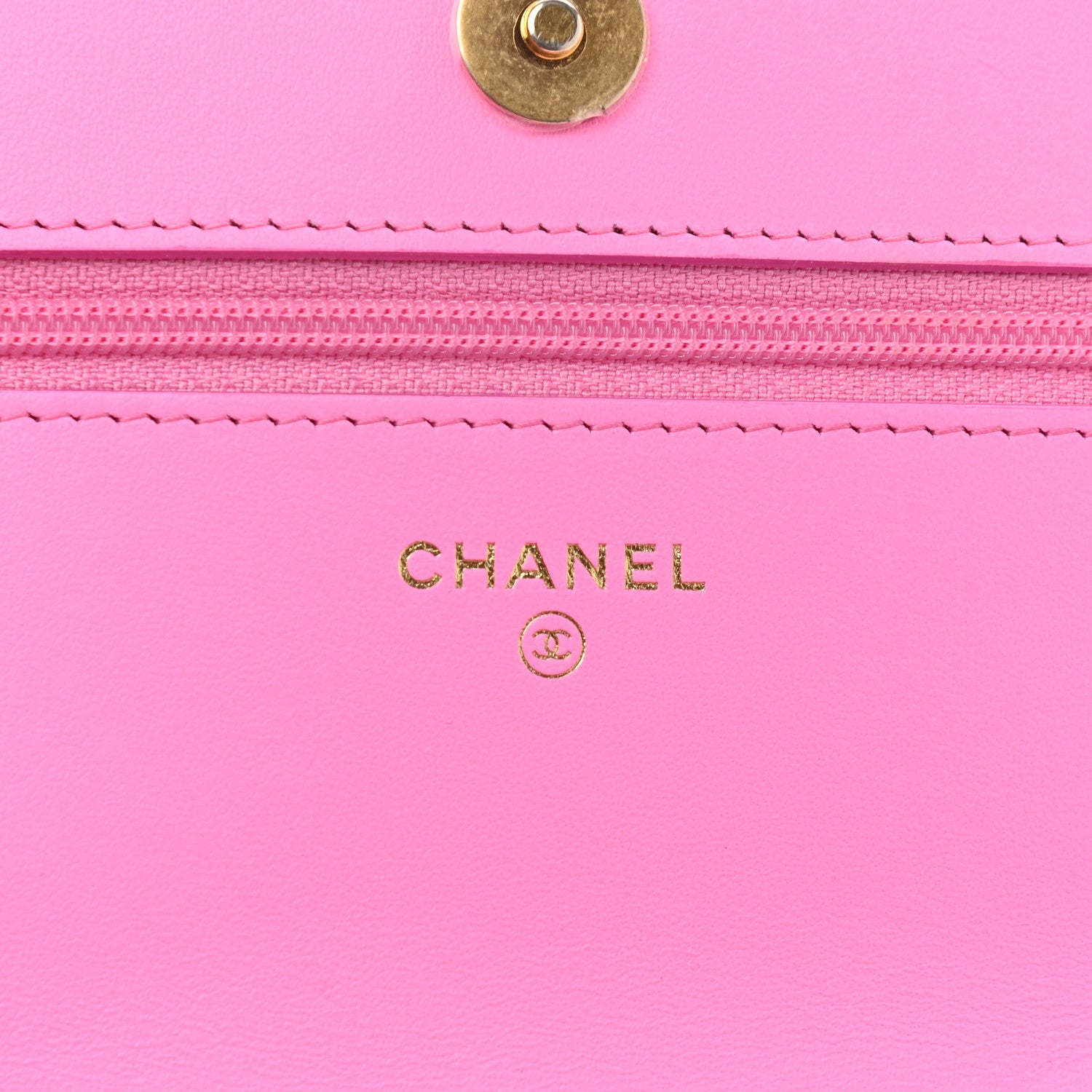 Chanel Denim Quilted Chanel 19 Wallet On Chain WOC Neon Pink 6 of 11