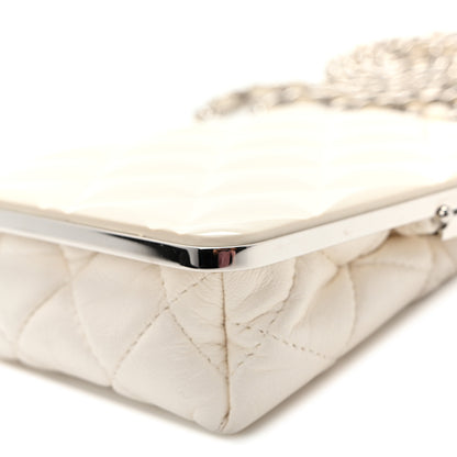 Chanel Lambskin Plexi Quilted CC Evening Clutch With Chain White 10 of 10