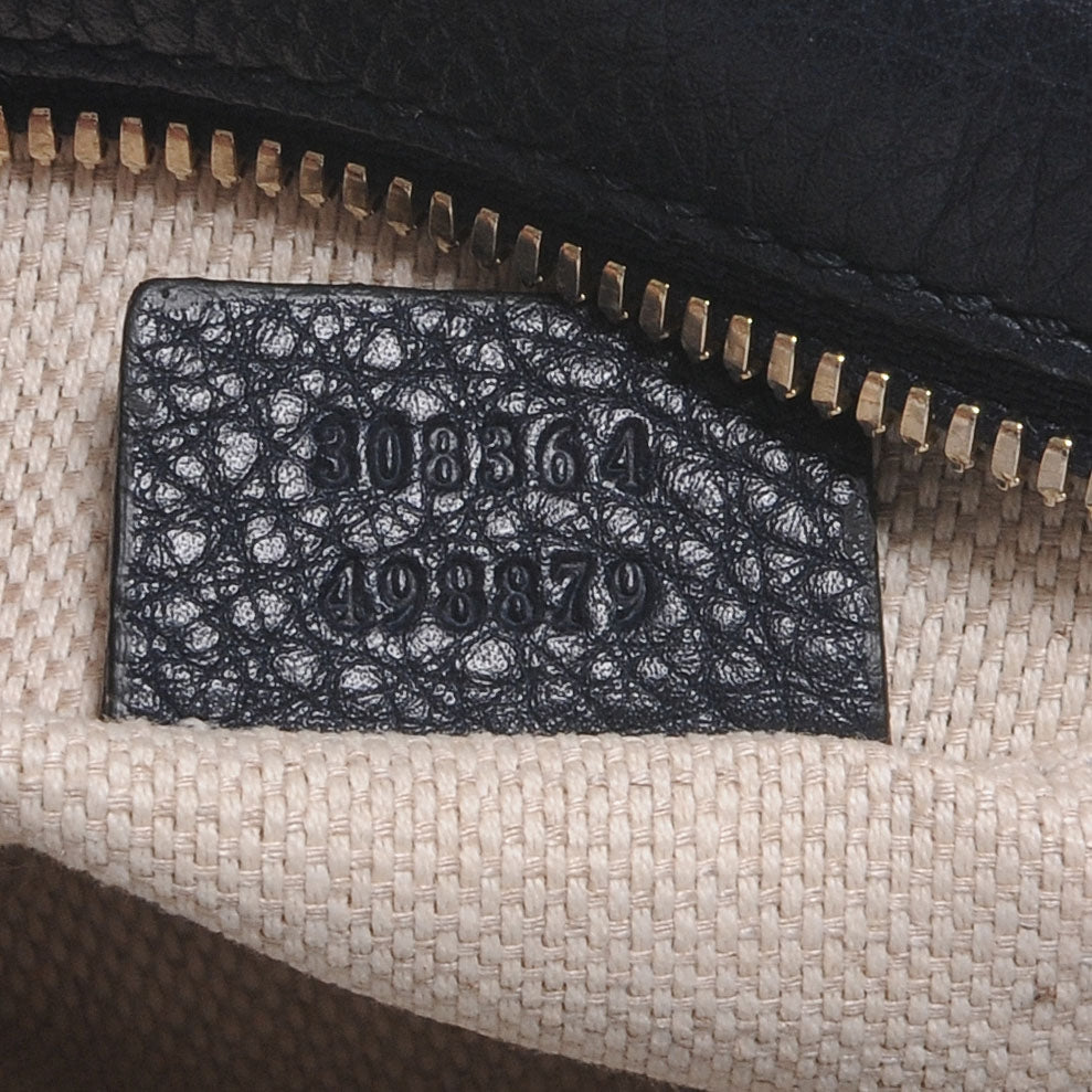 Pebbled Calfskin Small Soho Disco Bag Black