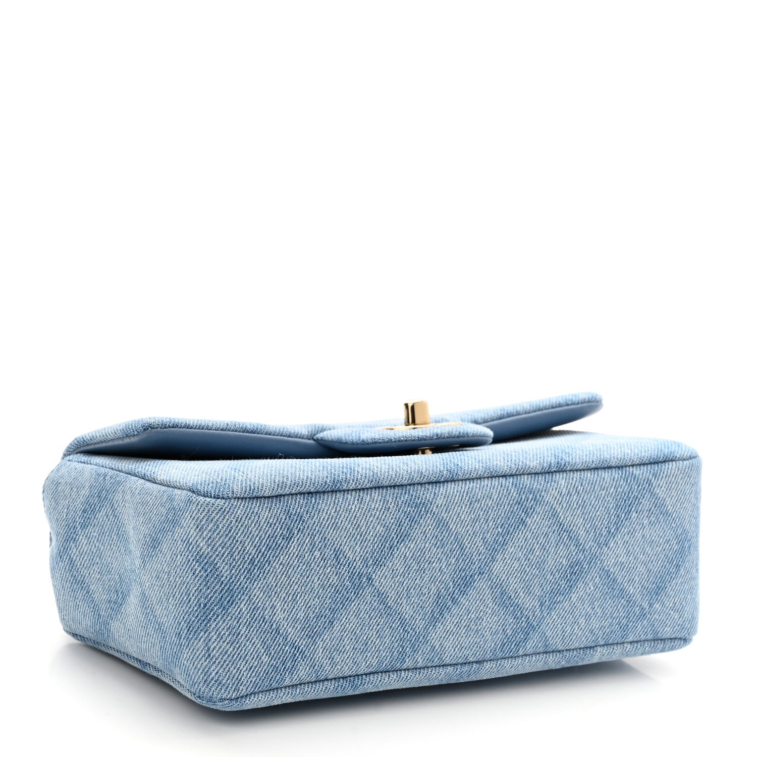 Chanel Printed Denim Quilted Mini Rectangular Flap Light Blue 4 of 11