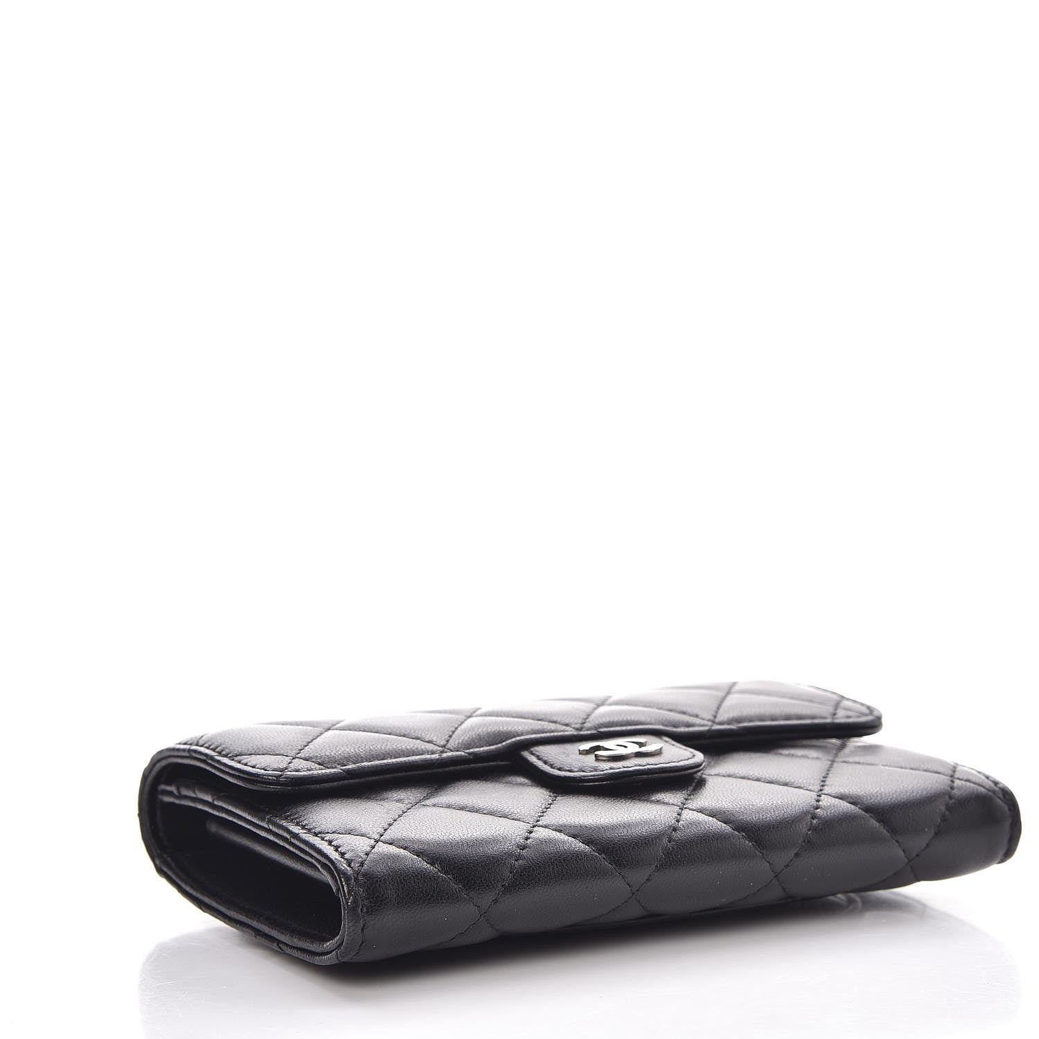 Chanel Lambskin Quilted Small Flap Wallet Black 4 of 9