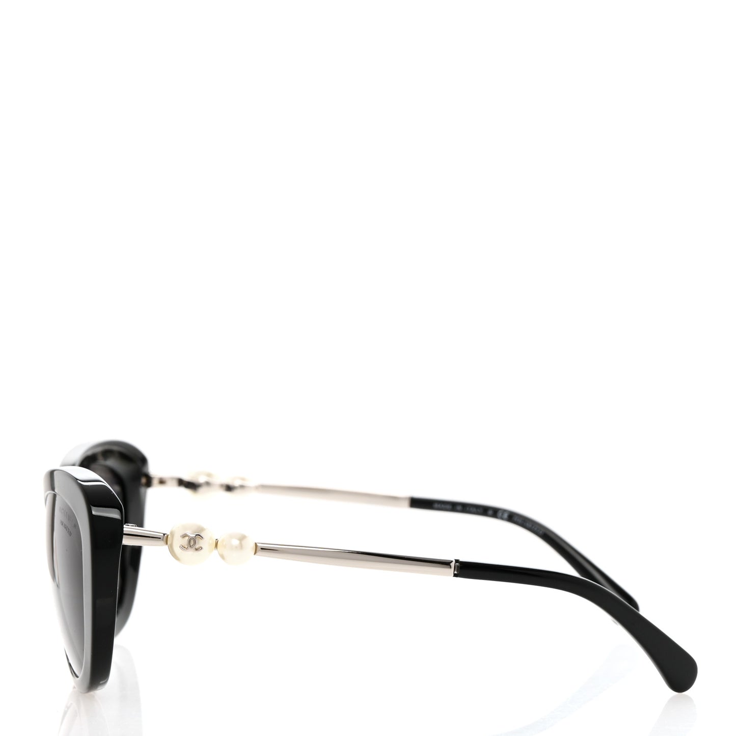 Polarized Cat Eye Pearl Sunglasses 5340-H Black
