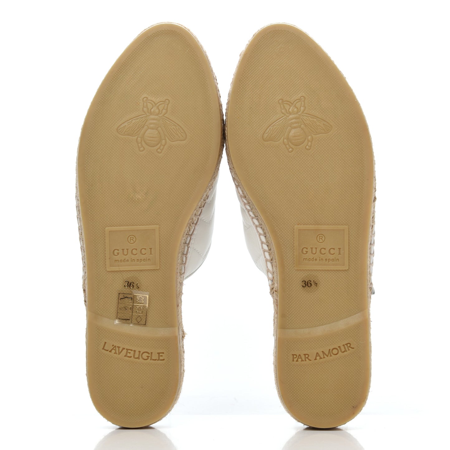 Nappa Matelasse GG Marmont Espadrille Slippers 36.5 Great White