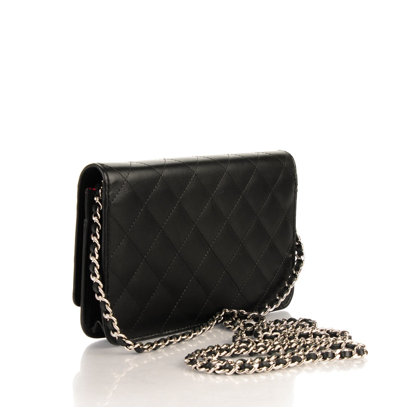 Chanel Calfskin Quilted Cambon Wallet On Chain WOC Black 3 of 8