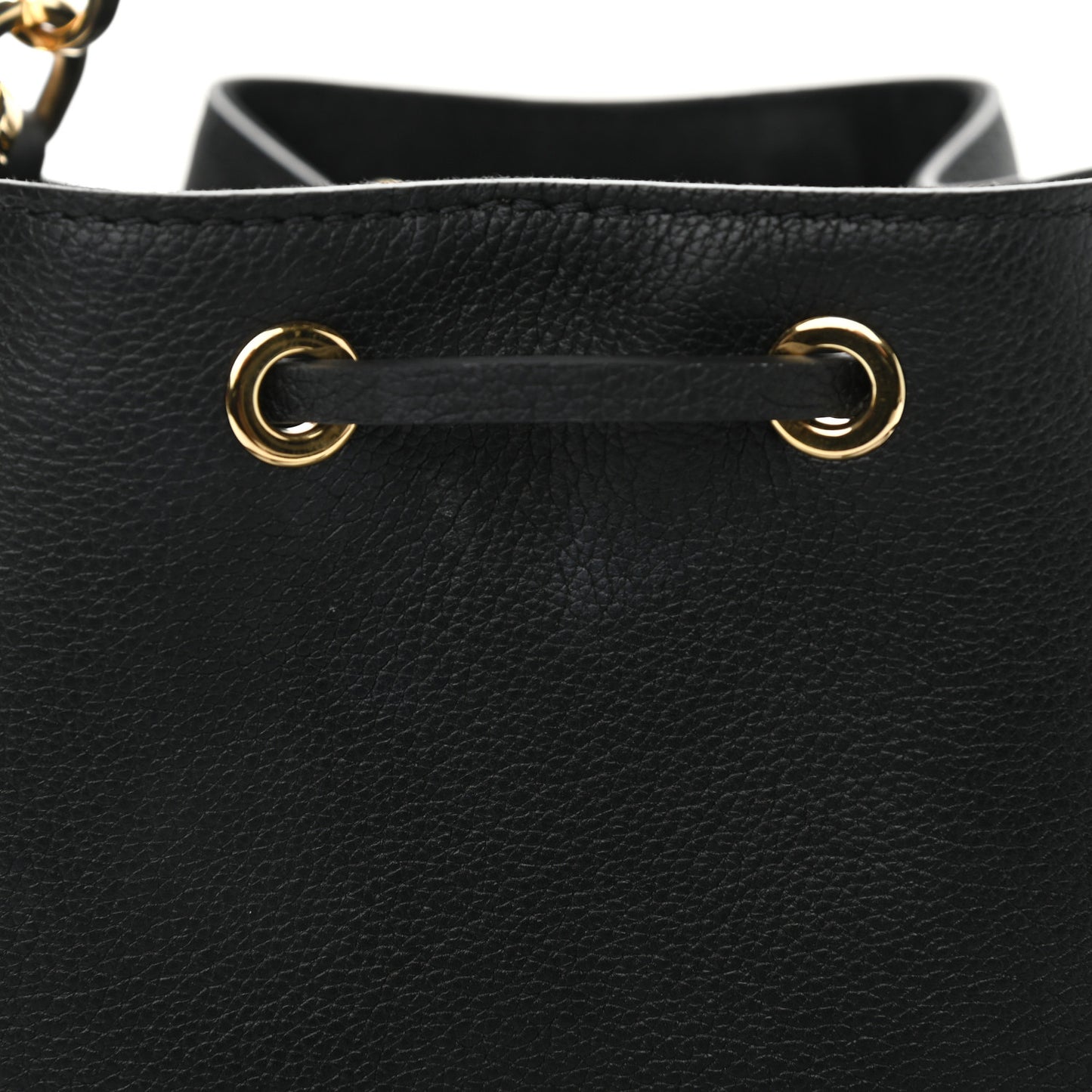 Calfskin Lockme Bucket MM Black