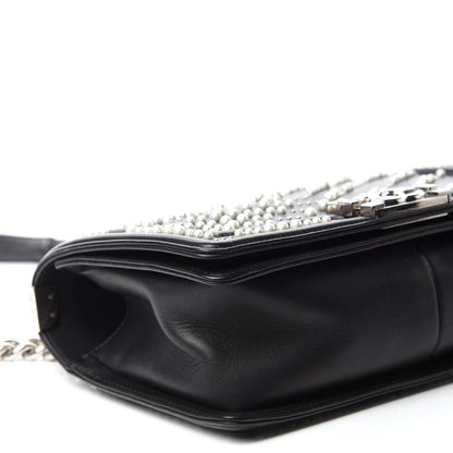 Chanel Calfskin Pearl Chevron Small Boy Flap Black 7 of 11