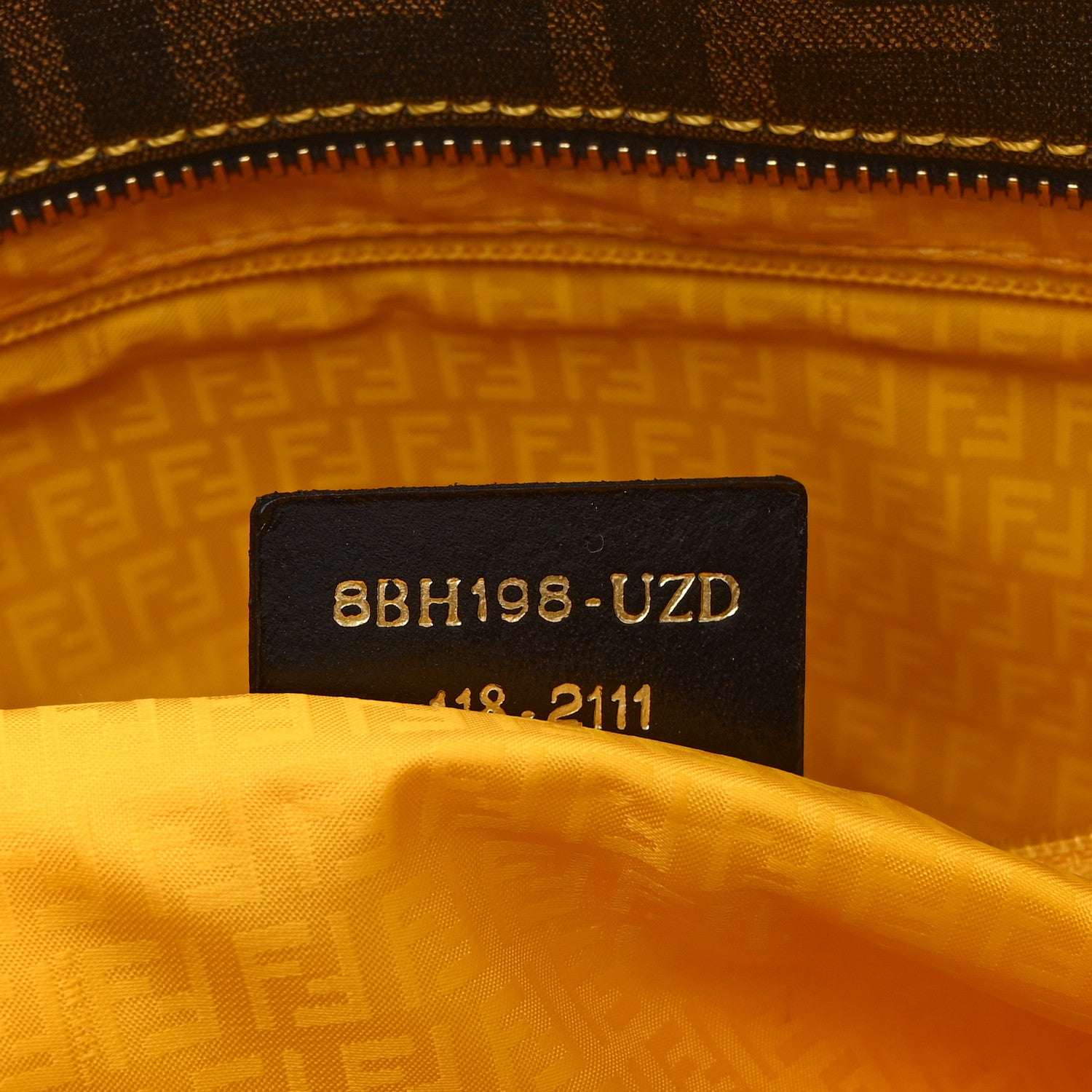 Fendi Zucca Spalmati Small Roll Tote Tobacco Yellow 7 of 11