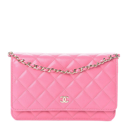 Chanel Caviar Quilted Wallet on Chain WOC Pink 1 of 11