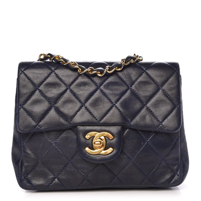 Chanel Lambskin Quilted Mini Square Flap Bag Navy 1 of 12