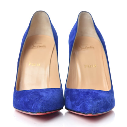 Christian Louboutin Veau Velours Pigalle Follies 100 Pumps 39.5 Metal Blue 2 of 8
