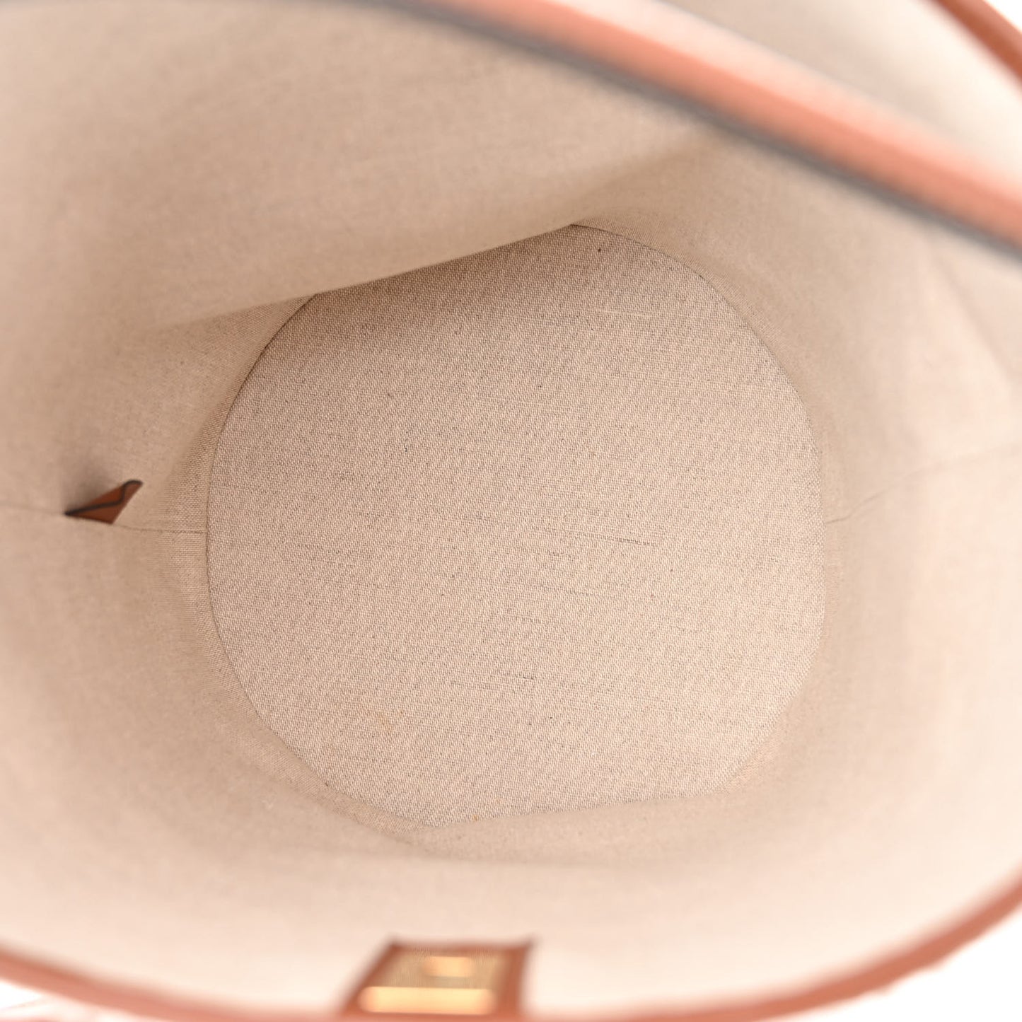 Canvas Smooth Calfskin Logo Bucket 16 Bag Khaki Tan