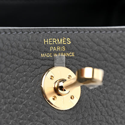 Hermes Taurillon Clemence Mini Lindy 20 Ardoise 6 of 11