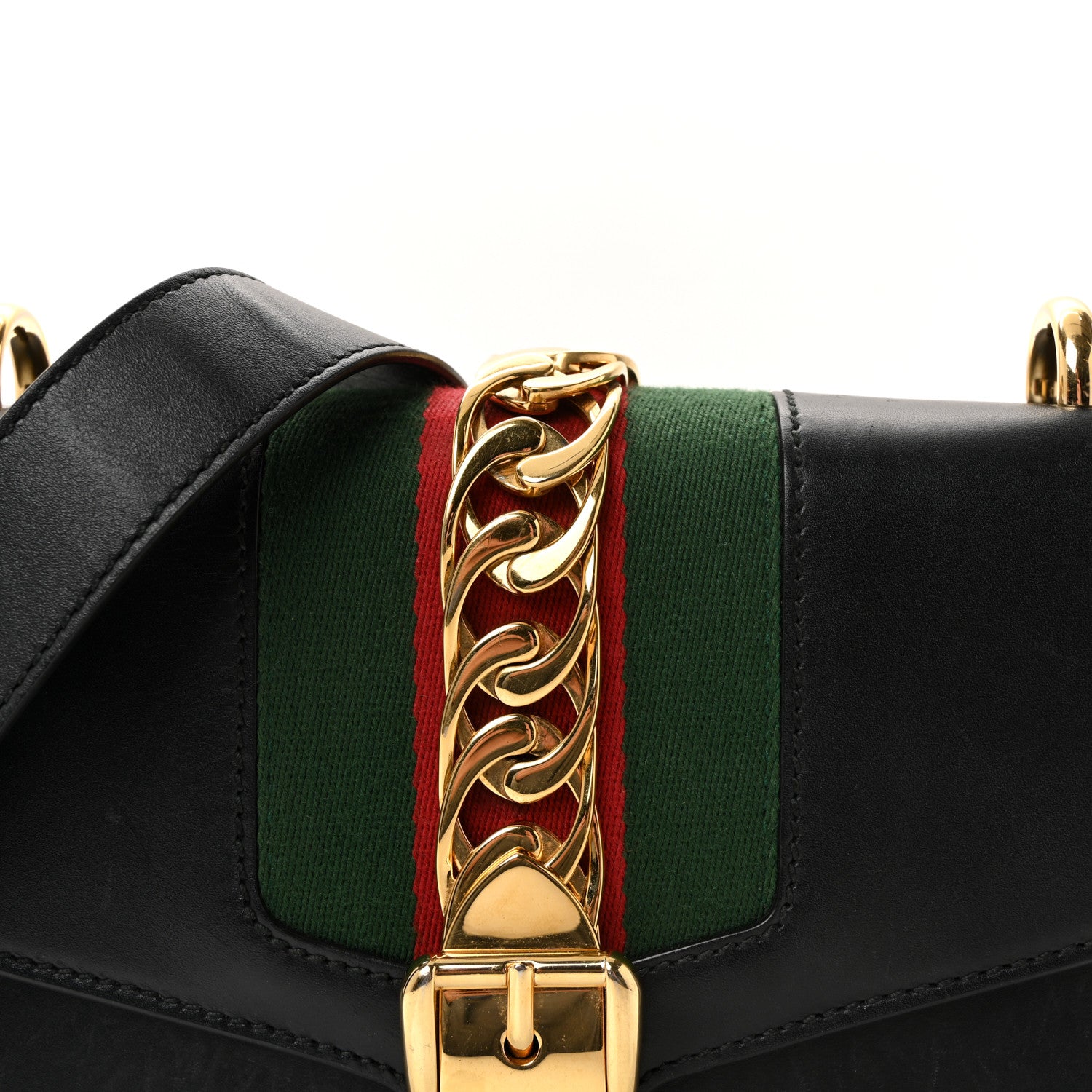 Gucci Calfskin Small Sylvie Shoulder Bag Black 8 of 11