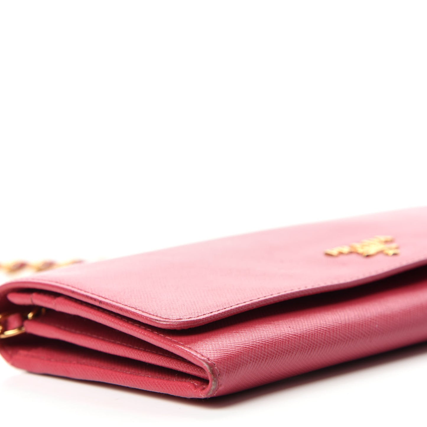 Saffiano Metal Oro Chain Wallet Peonia