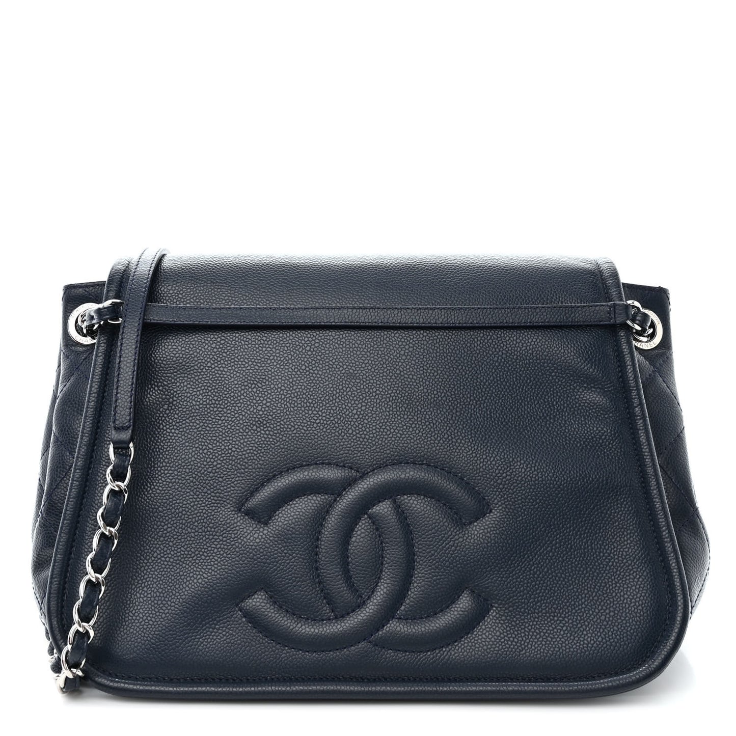 Caviar Timeless CC Accordion Flap Navy