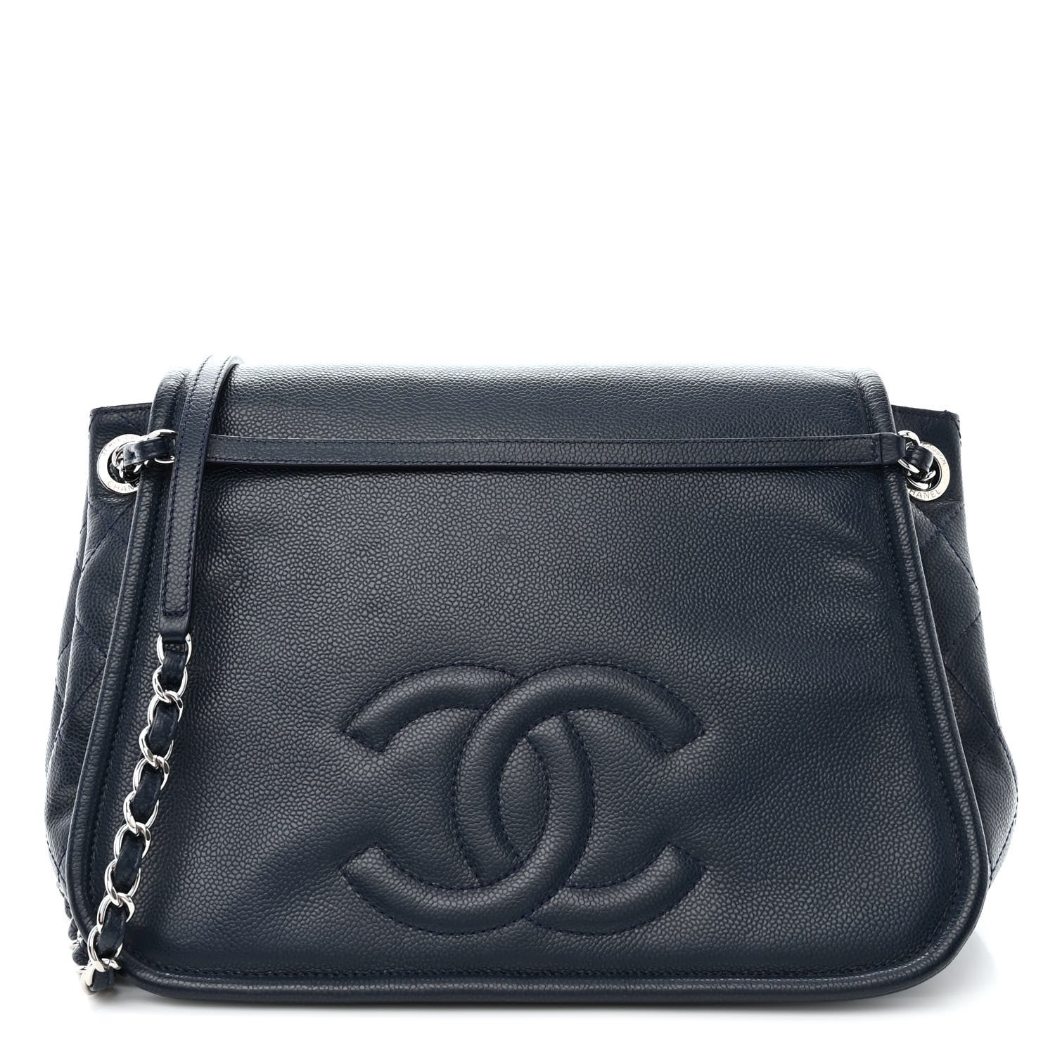 Chanel Caviar Timeless CC Accordion Flap Navy 1 of 10