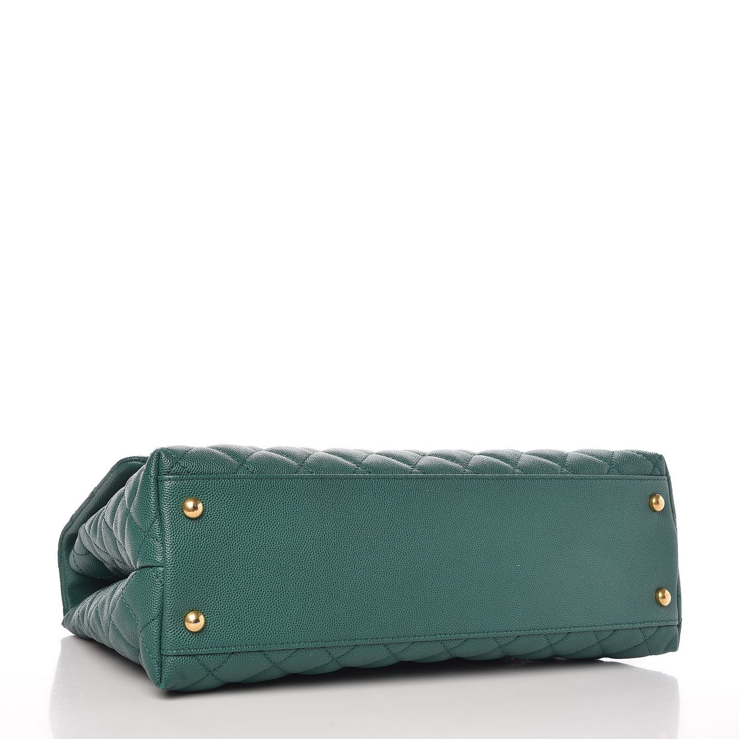 Caviar Quilted Medium Coco Handle Flap Green