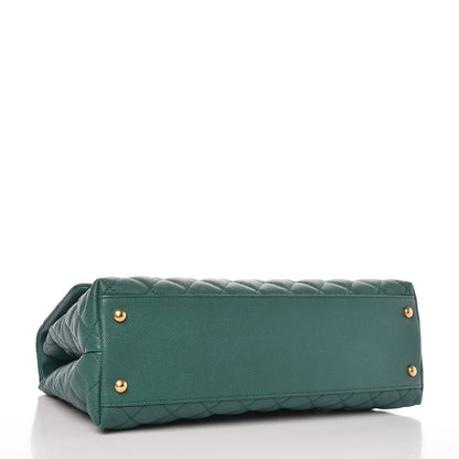 Chanel Caviar Quilted Medium Coco Handle Flap Green 5 of 9