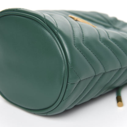 Gucci Calfskin Matelasse Mini GG Marmont 2.0 Bucket Bag Emerald Green 8 of 10