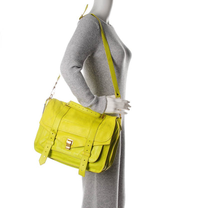 Proenza Schouler Lambskin Large PS1 Satchel Citron 2 of 14