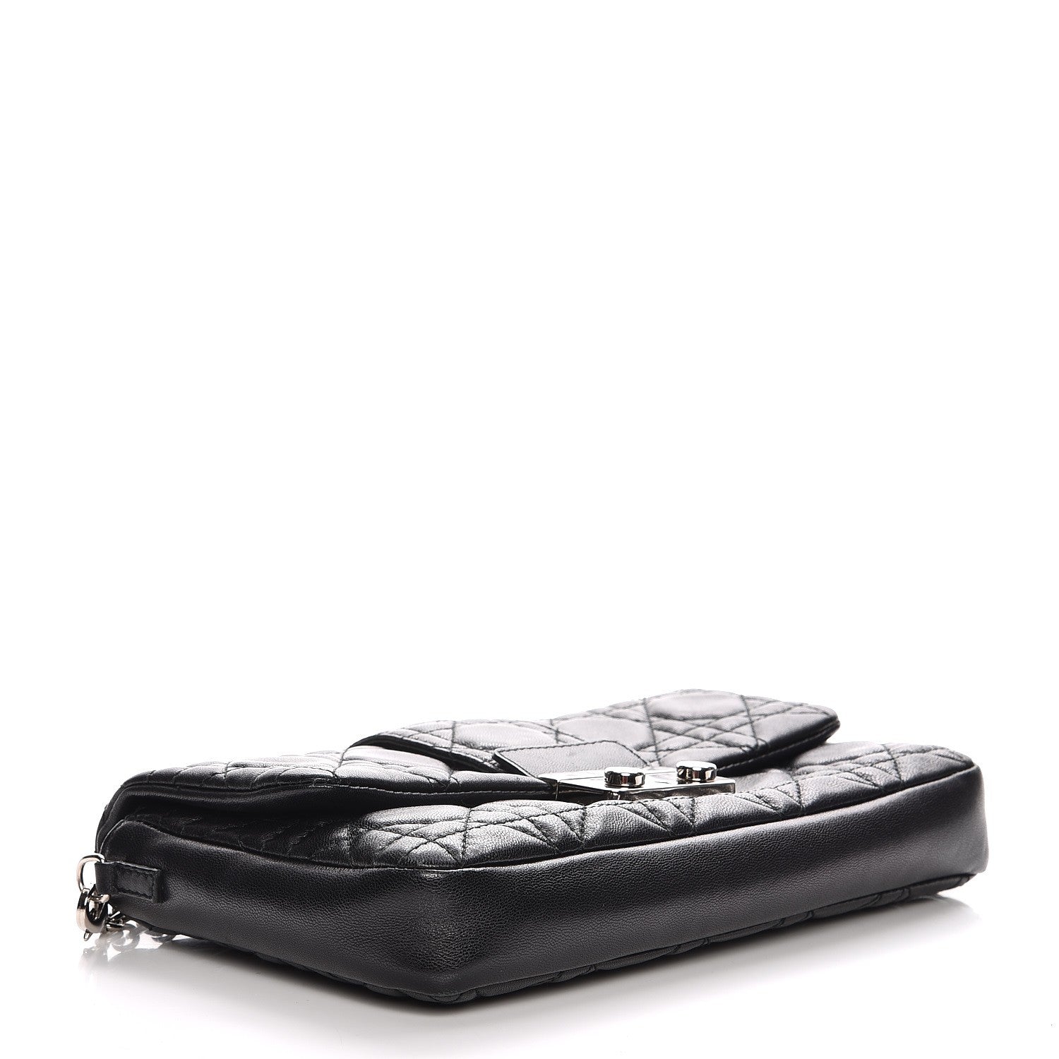 Christian Dior Lambskin Cannage New Lock Pouch Black 4 of 9