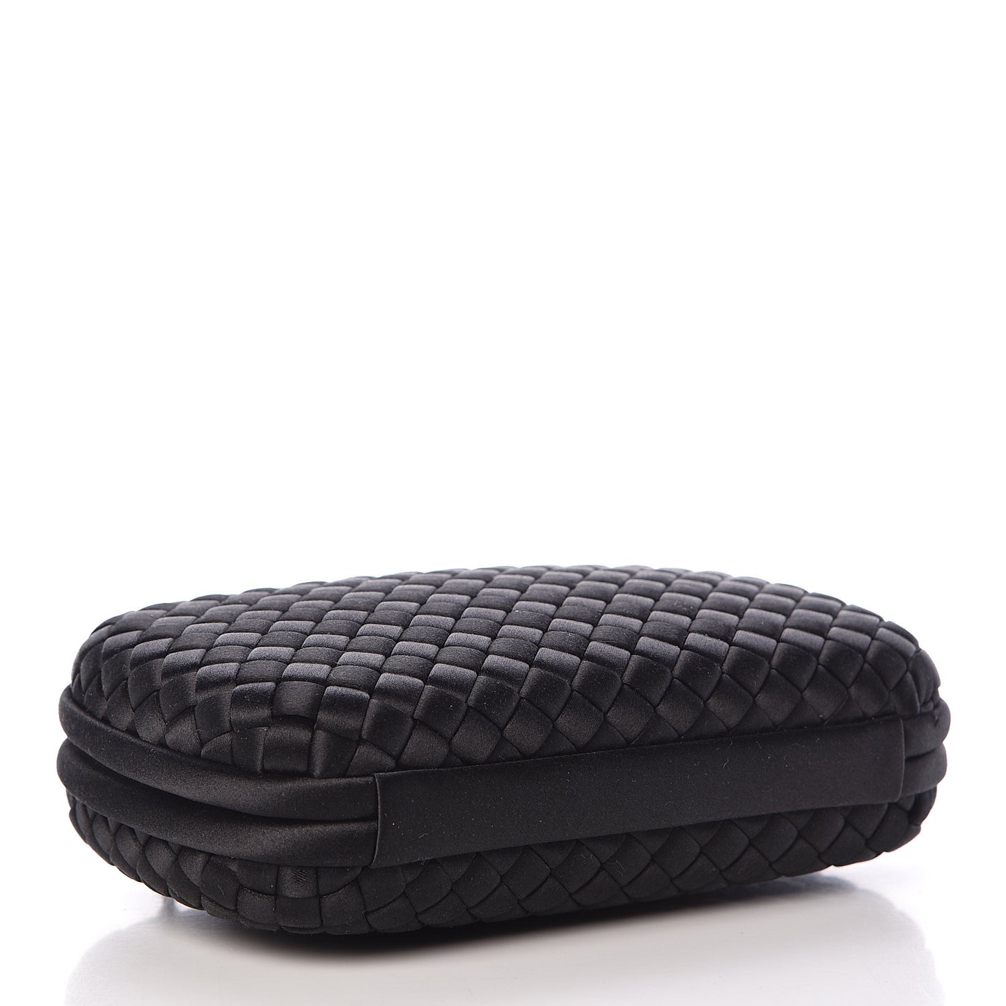 Satin Intreccio Impero Chain Knot Clutch Black