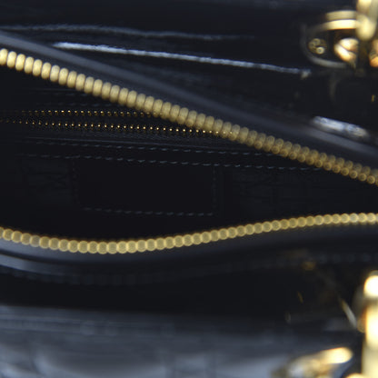 Christian Dior Patent Cannage Medium Lady Dior Black 9 of 11
