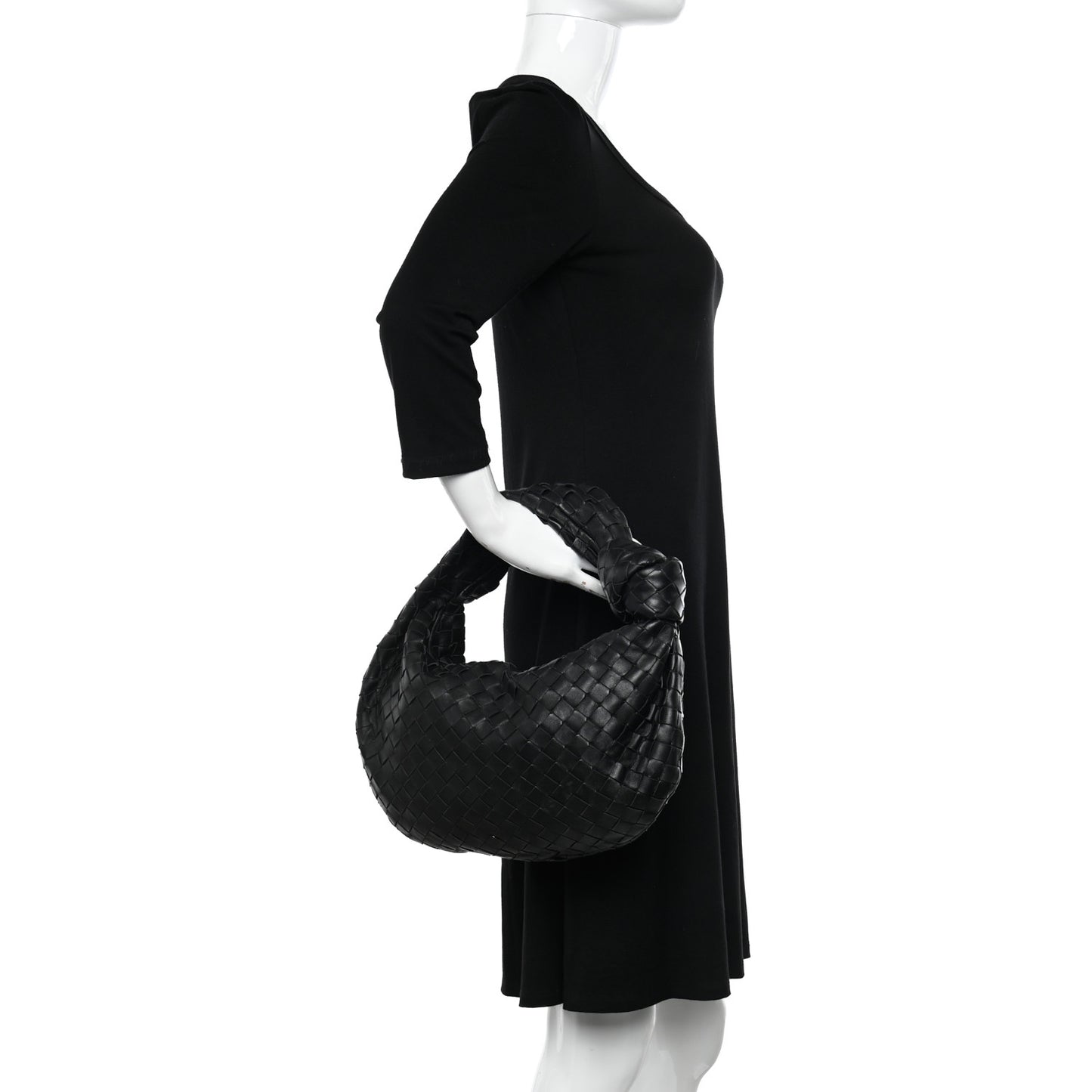 Nappa Intrecciato Teen Jodie Hobo Black