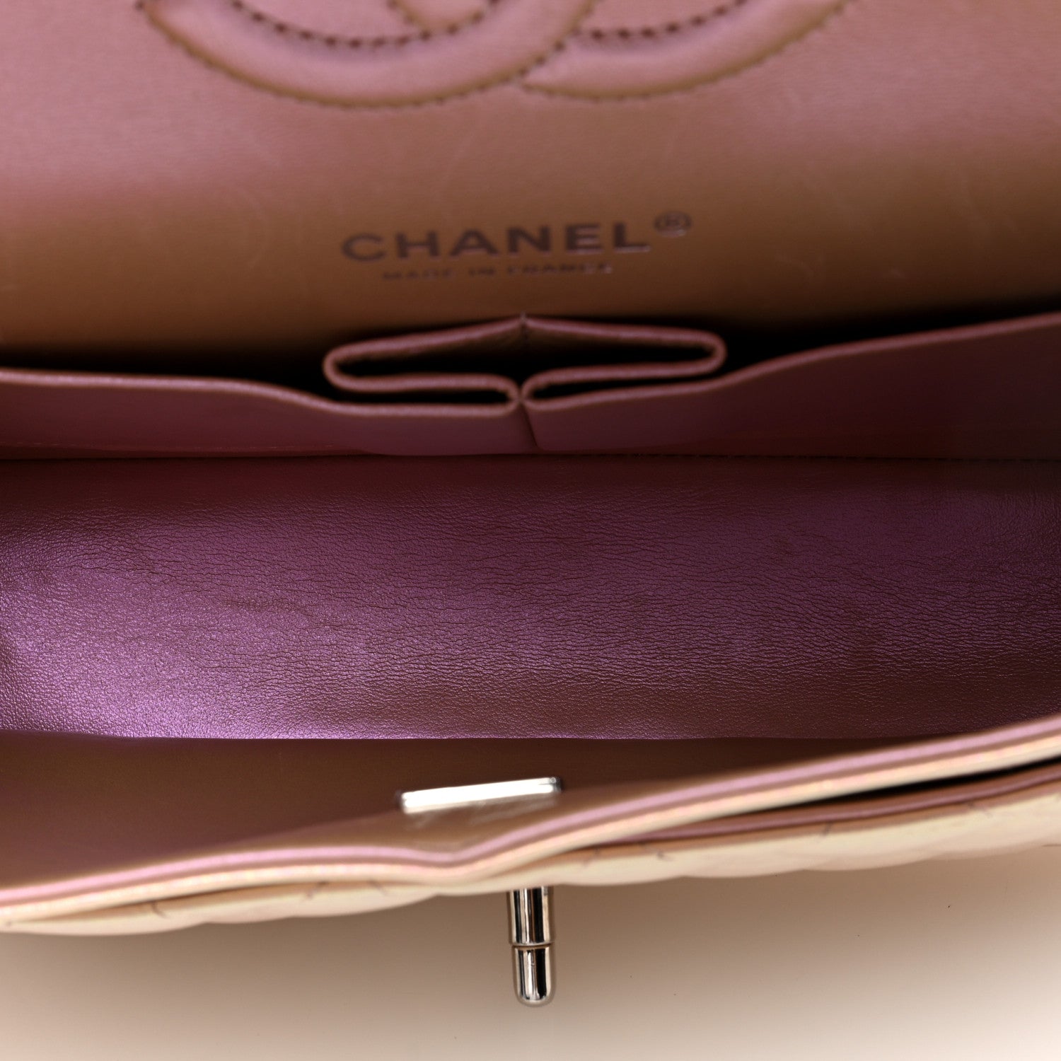 Chanel Iridescent Calfskin Quilted Medium Double Flap Pink 5 of 10