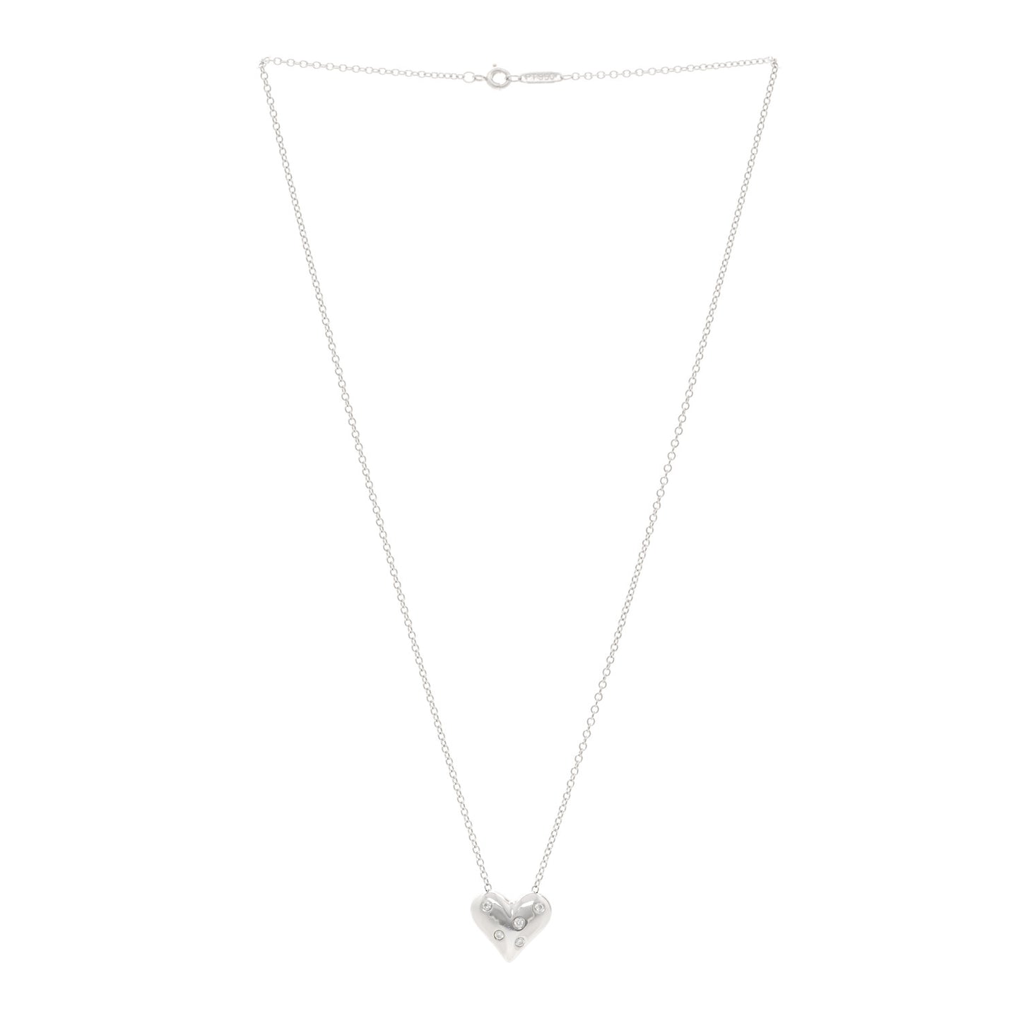 Platinum Diamond Etoile Heart Pendant Necklace