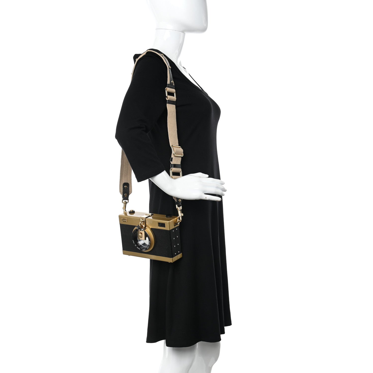 Dolce & Gabbana Lizard Camera Shoulder Bag Black 2 of 12