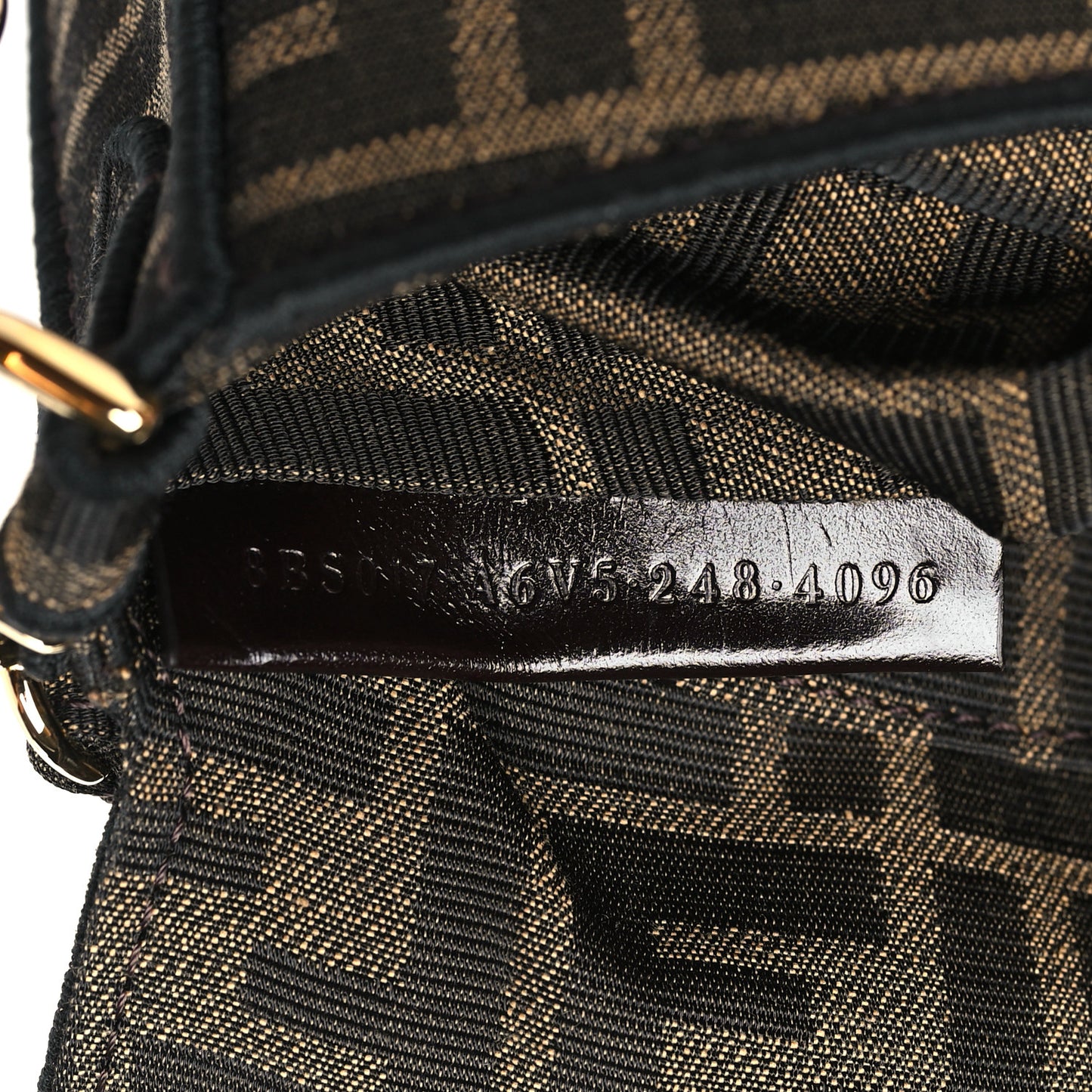 Fabric Jacquard FF 1974 Mini Baguette Tobacco Moro Black