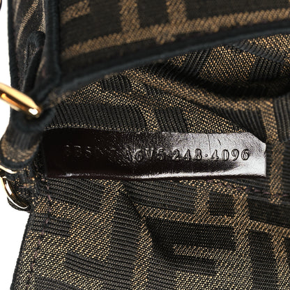 Fendi Fabric Jacquard FF 1974 Mini Baguette Tobacco Moro Black 7 of 9