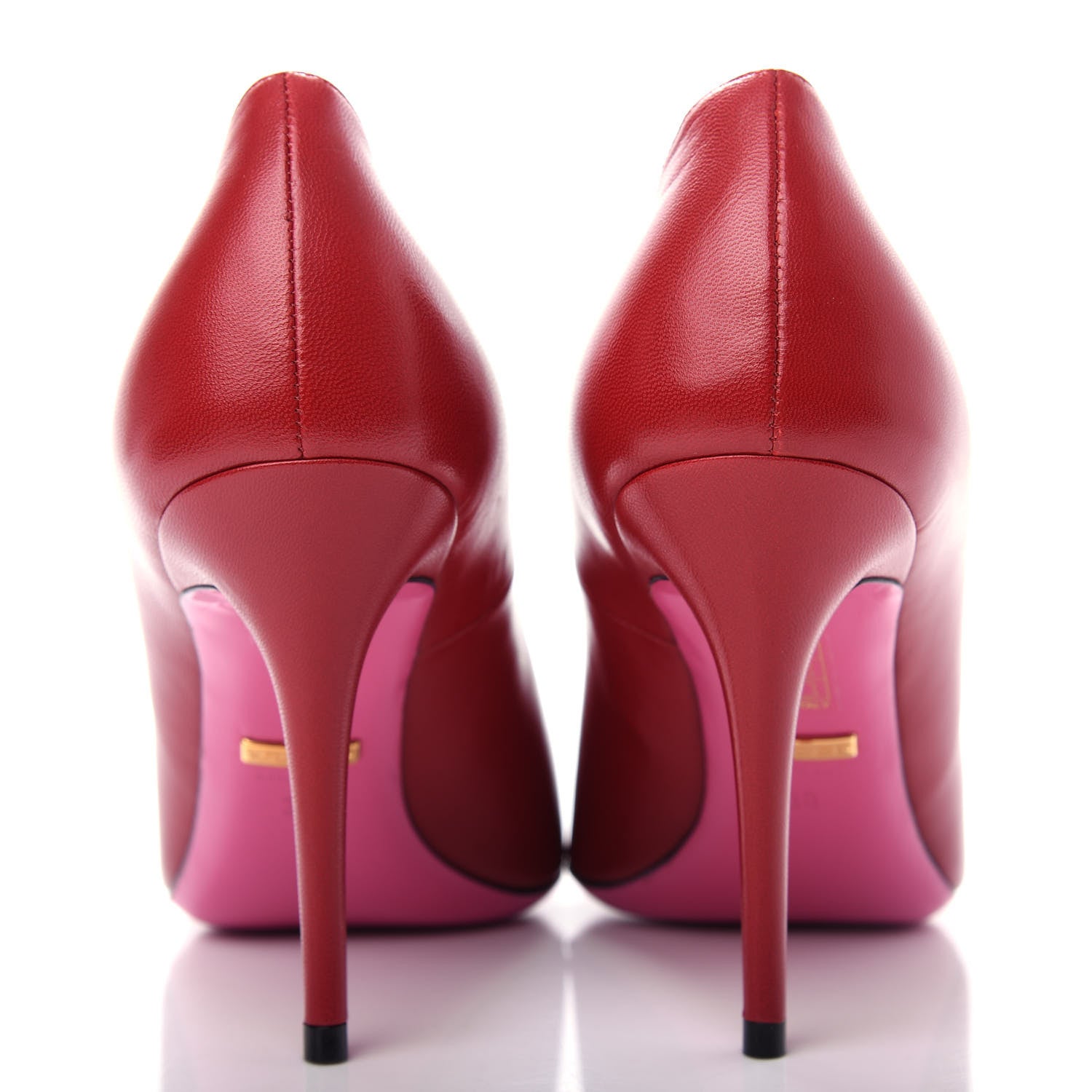 Gucci Nappa Removable Crystal Heart Pumps 38 Red 7 of 13