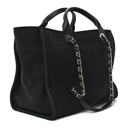 Chanel Mixed Fibers Medium Deauville Tote Black 4 of 13