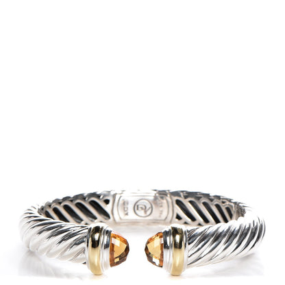 David Yurman Sterling Silver 18K Yellow Gold Citrine Waverly Bracelet 1 of 5