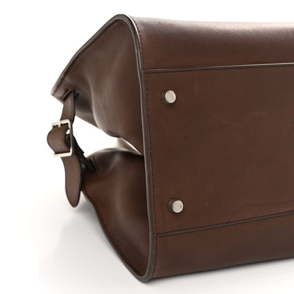 The Row Polished Saddle Calfskin EW Margaux Chestnut Dark Chocolate 8 of 10