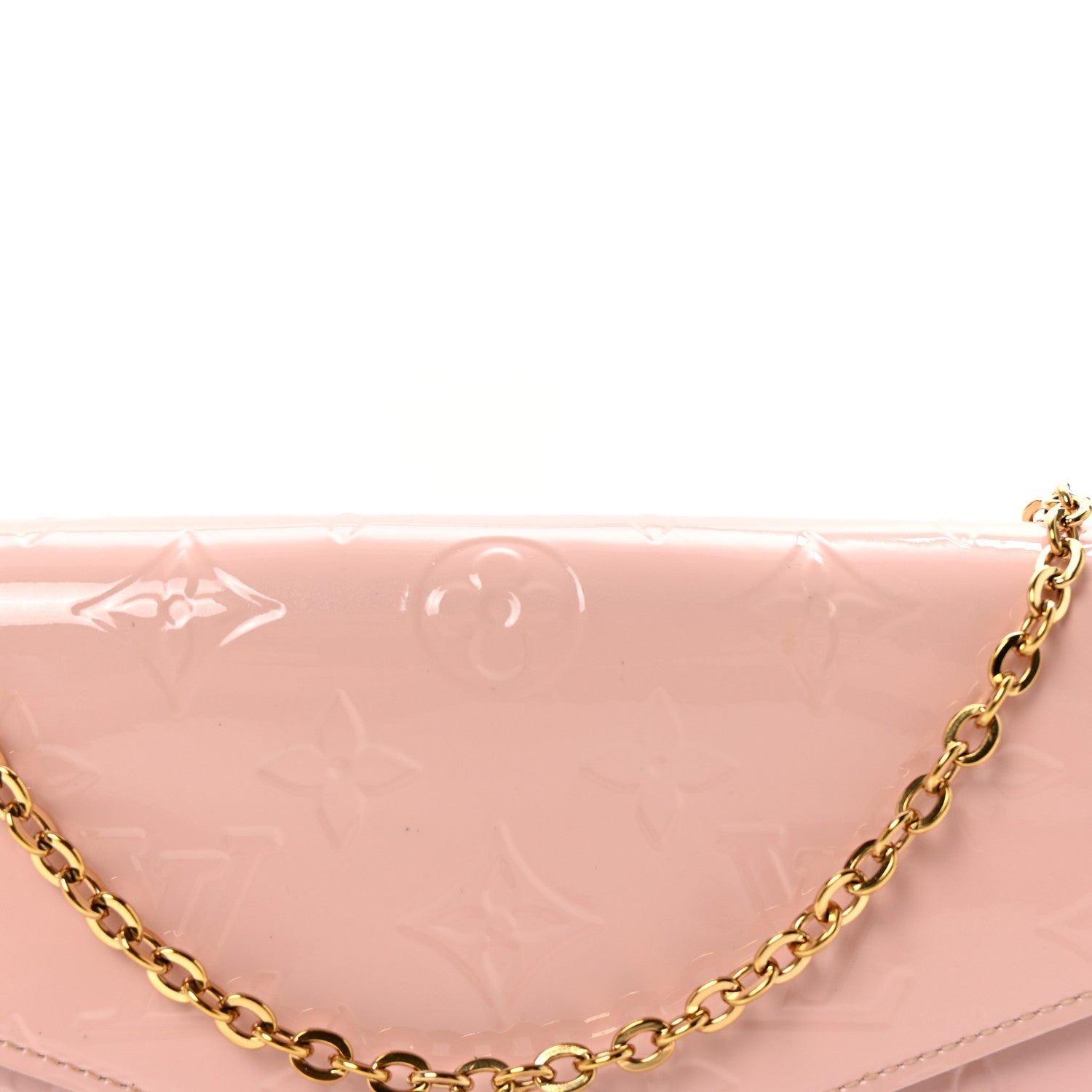 Louis Vuitton Vernis Felicie Chain Wallet Rose Ballerine 7 of 9