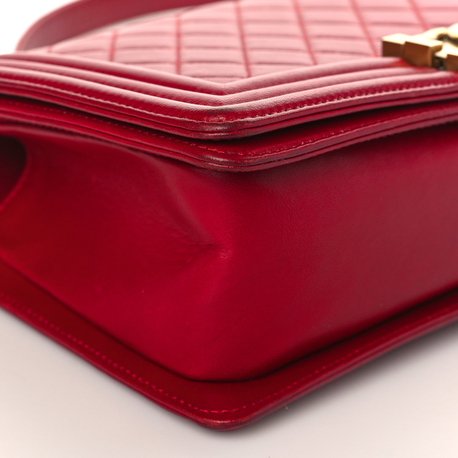 Chanel Lambskin Quilted Medium Boy Flap Dark Red 8 of 9