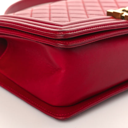 Chanel Lambskin Quilted Medium Boy Flap Dark Red 8 of 9