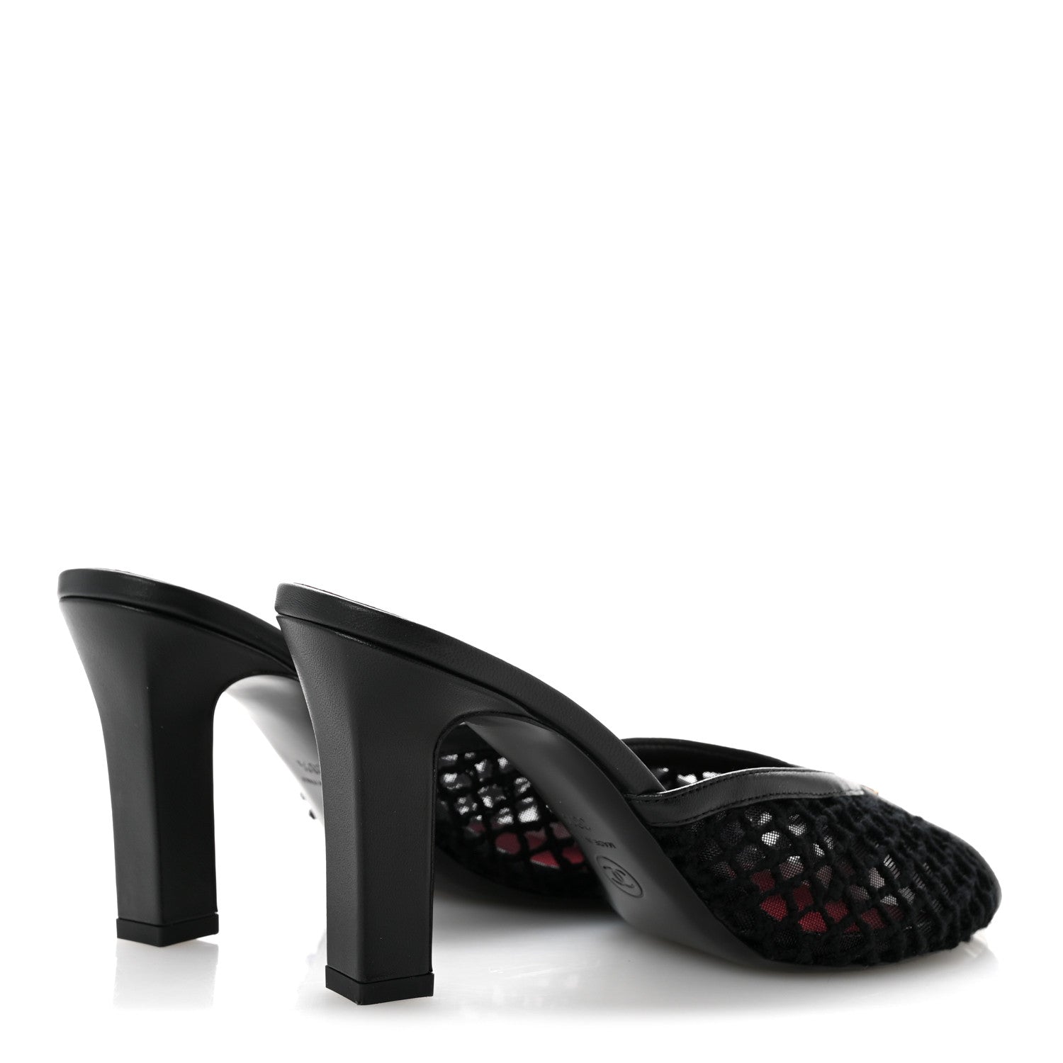 Chanel Mesh Cotton Lambskin CC Coco Beach Mules 38.5 Black 5 of 9