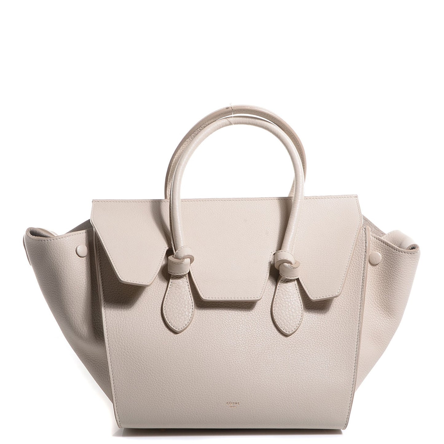 Grained Calfskin Small Tie Knot Tote Chalk