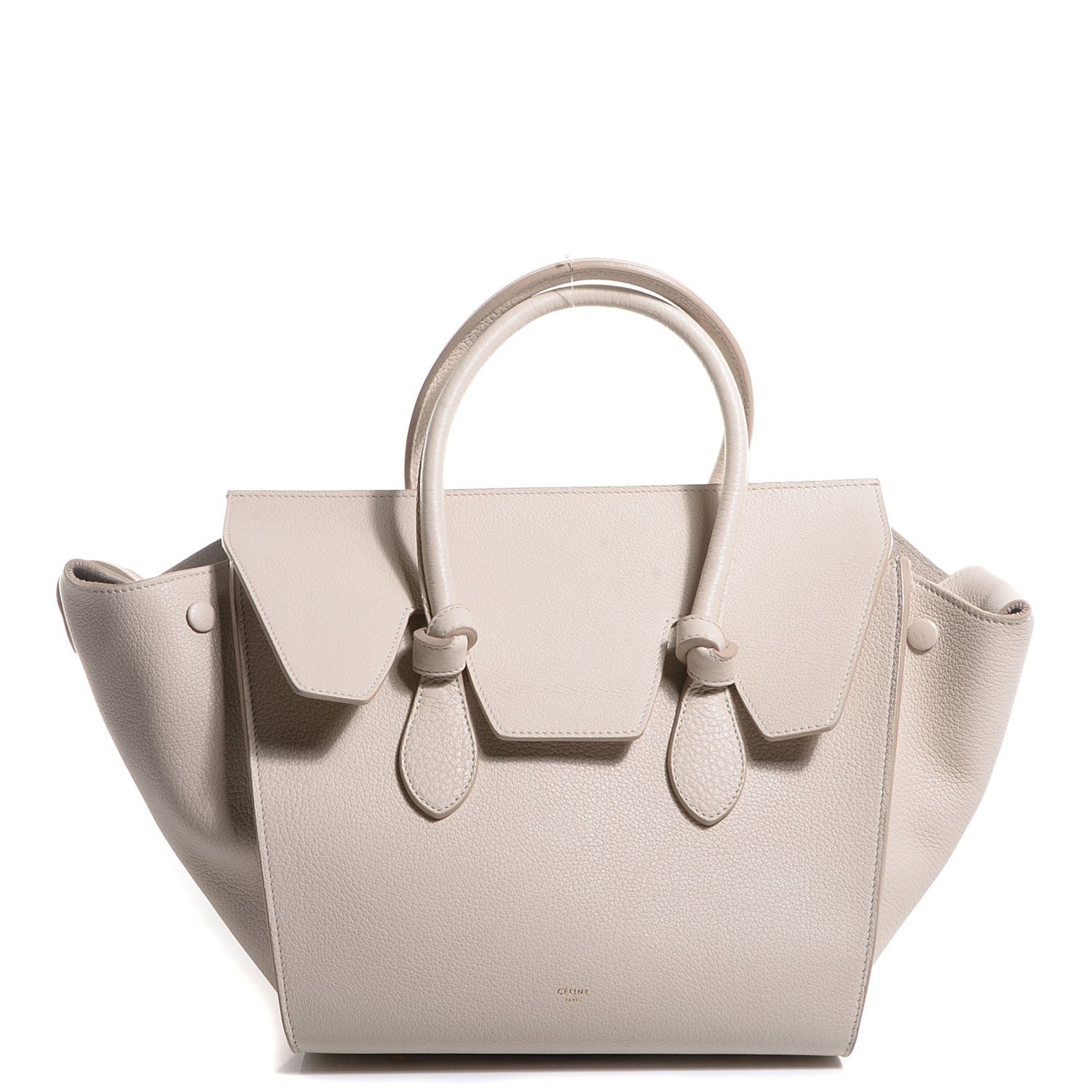 Celine Grained Calfskin Small Tie Knot Tote Chalk 1 of 9