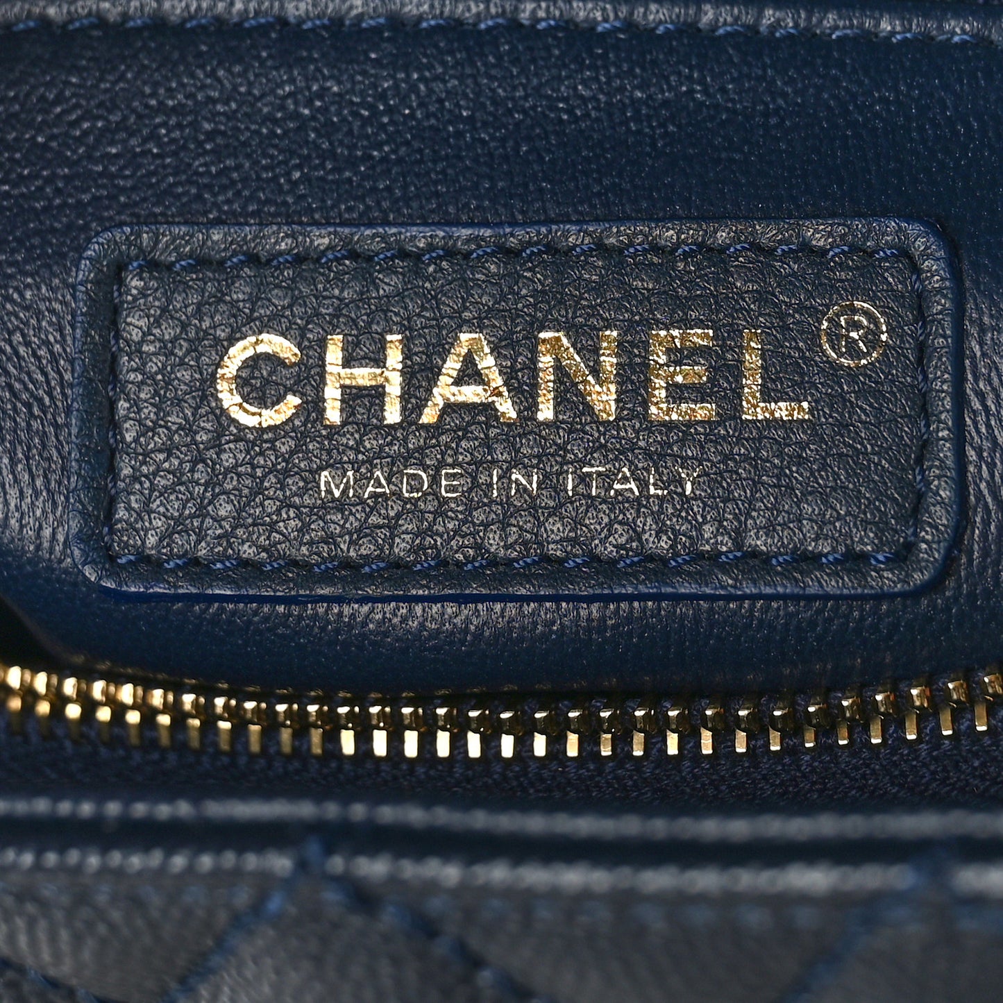 Caviar Lizard Embossed Quilted Small Coco Handle Flap Navy Blue